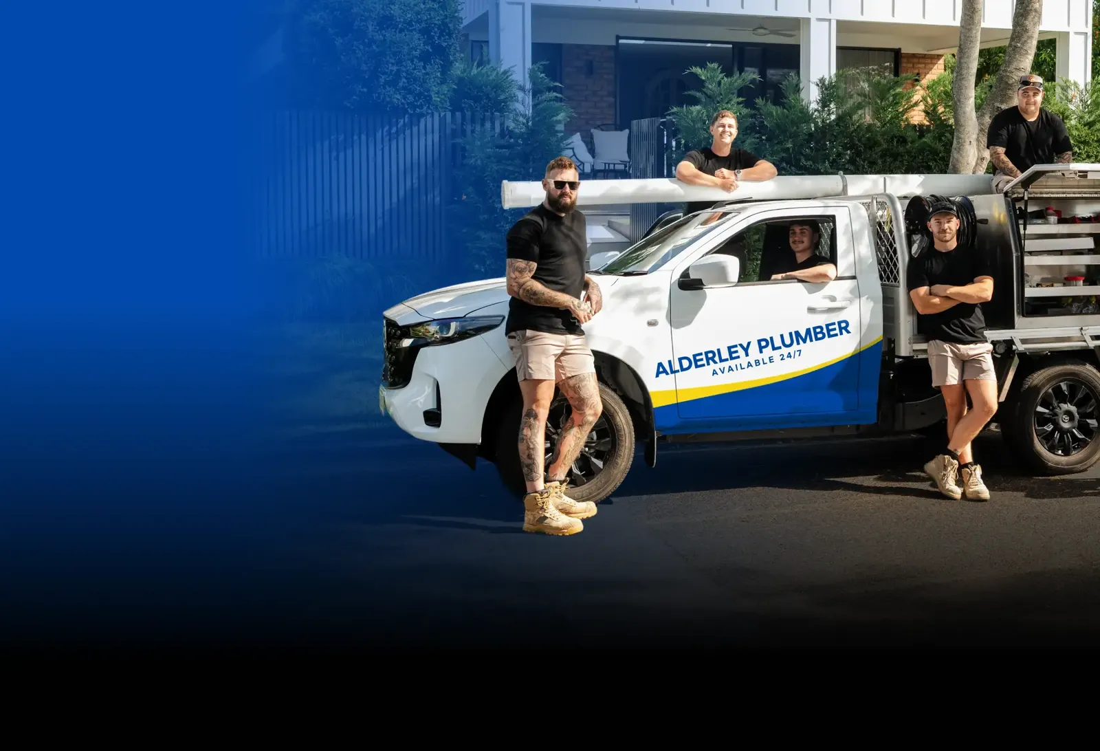 Alderley Plumber team with the ute